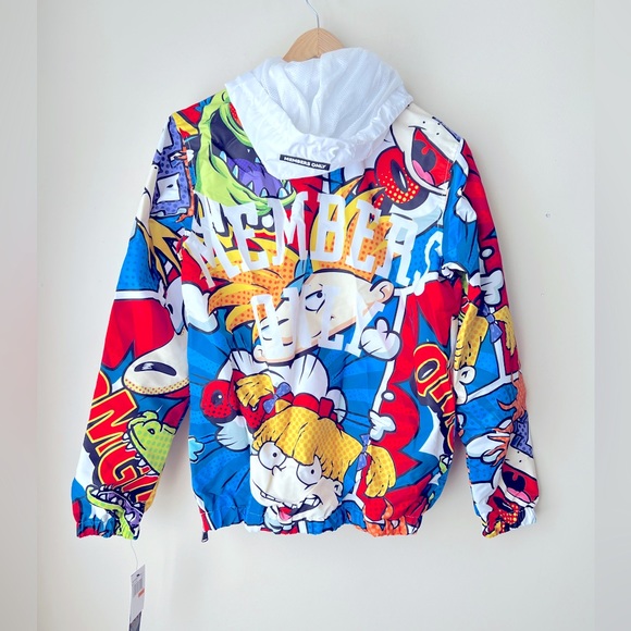 MEMBERS ONLY Graphic Hooded Windbreaker Pop Art Rugrat Design Size Small NWT🔥 - Picture 5 of 8